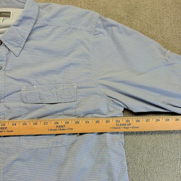 ExOfficio Vented Fishing Shirt Mens 2XL Blue Check Long Sleeve Button Up - Picture 7 of 13